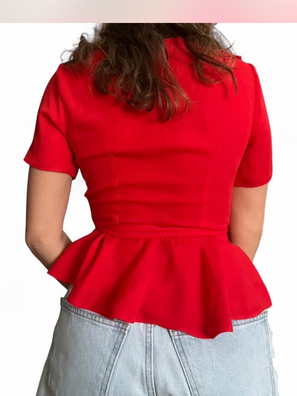ASOS Red Ruffle Wrap Blouse - Picture 3 of 3